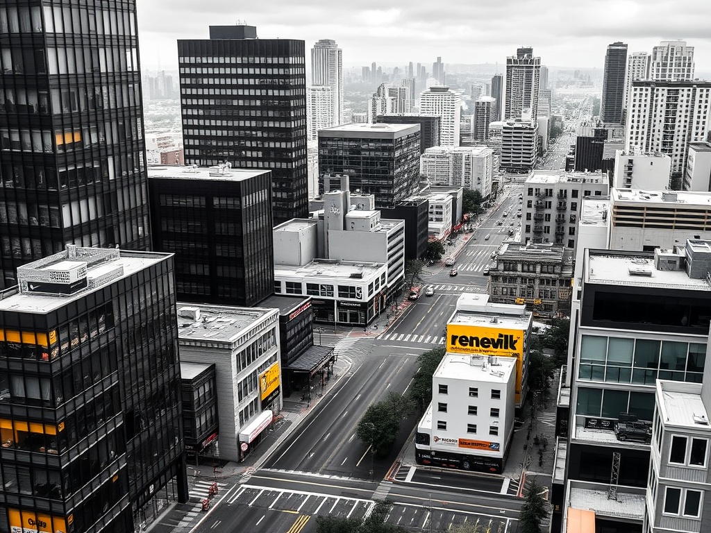 Queens business corridor with office complexes representing commercial insurance coverage